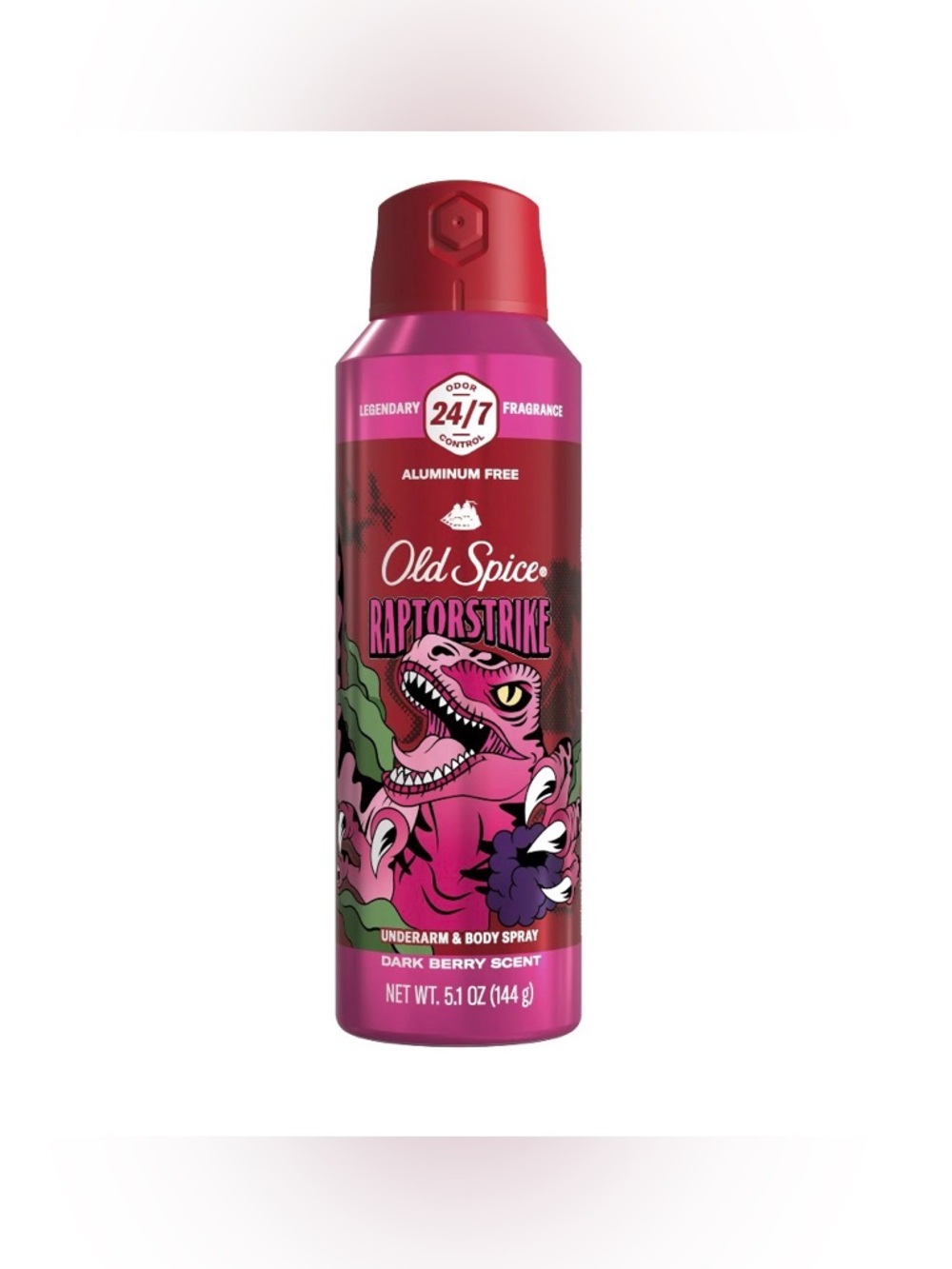 Old Spice Aluminum Free Deodorant, Body Spray, Raptorstrike Dark Berry 5.1 oz